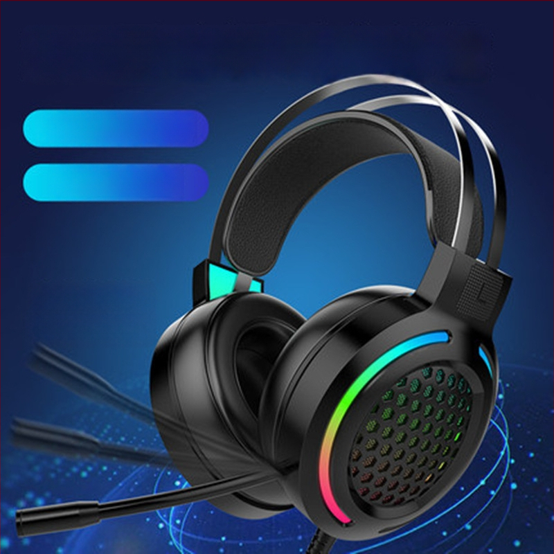 Căști de gaming USB RGB cu microfon, sunet surround 7.1, cablate