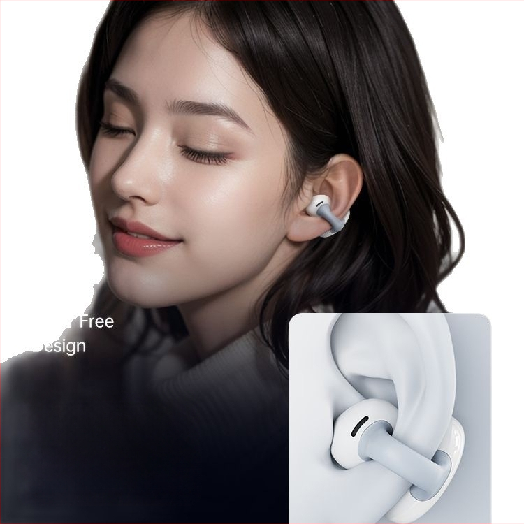 Berlin Sound Cască Bluetooth cu conducere osoasă, clip pentru ureche, wireless, durată lungă a bateriei, nu-in-ear, pentru alergare