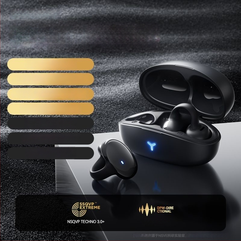 Berlin Sound Cască Bluetooth cu conducere osoasă, clip pentru ureche, wireless, durată lungă a bateriei, nu-in-ear, pentru alergare