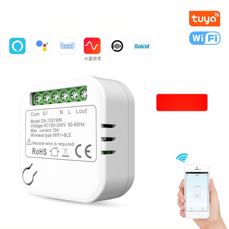 Graffiti Wi‑Fi Comutator Inteligent Dual‑Control, Ascuns, Control de la distanță prin telefon, Întrerupător Mini
