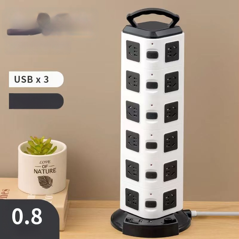 Priză USB verticală inteligentă cu cablu lung, prize multiple pentru biroul de acasă