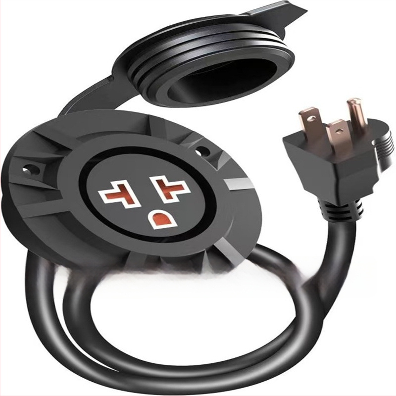 Cablu de încărcare RV american cu conector impermeabil NEMA 5-15R, priză directă 110V cu capac