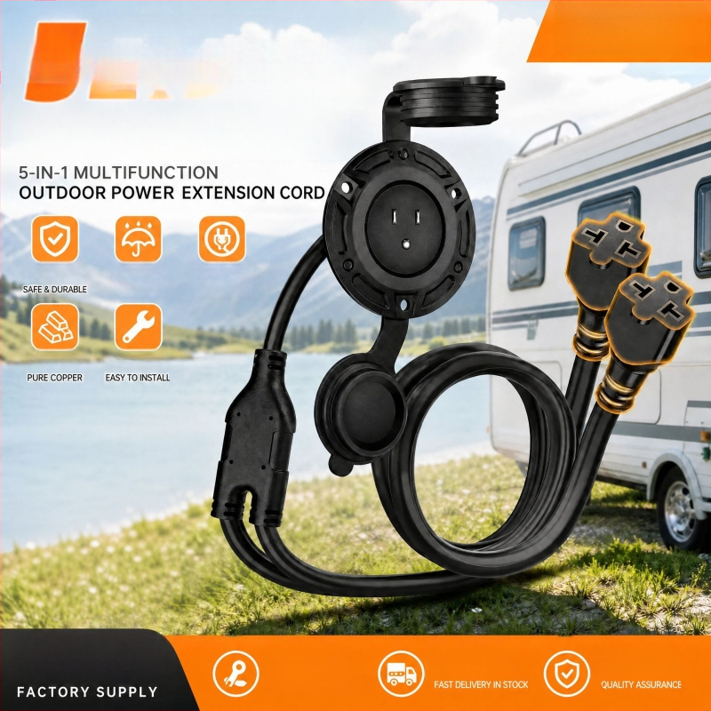 Cablu de încărcare RV american cu conector impermeabil NEMA 5-15R, priză directă 110V cu capac