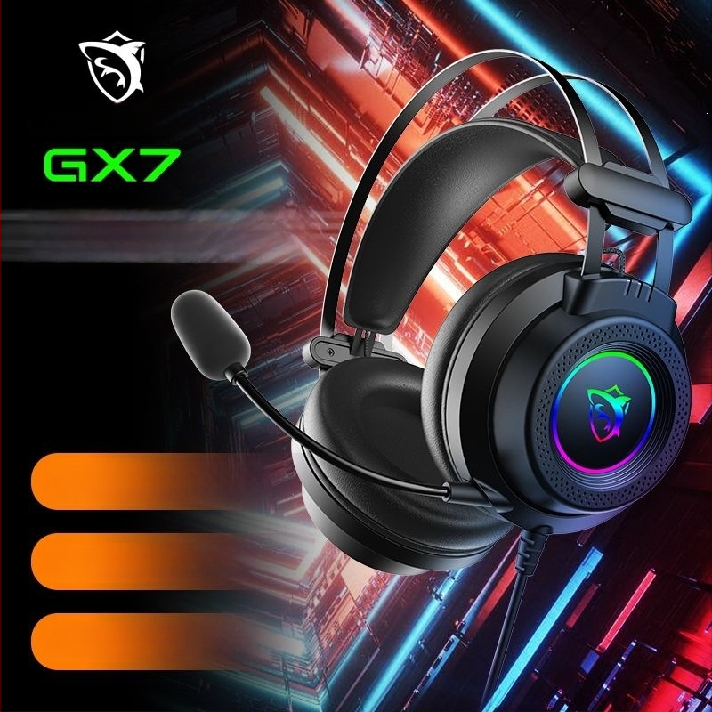 GX7 Căști de gaming cu fir USB RGB pentru PC desktop