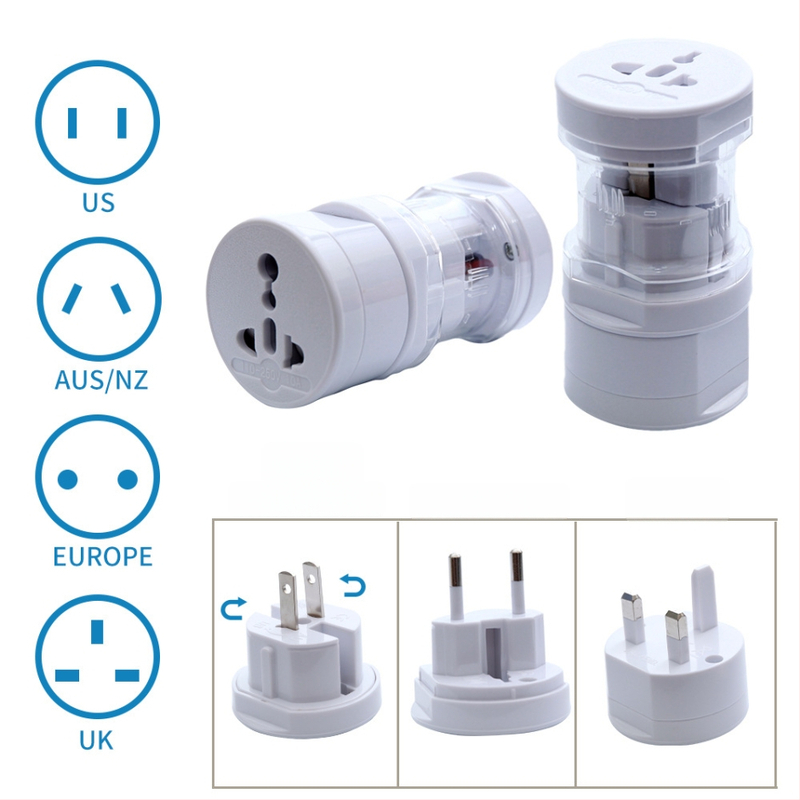 Adaptor de priză pentru călătorii cu prize pentru SUA, Franța, Germania, Australia, Noua Zeelandă și Singapore