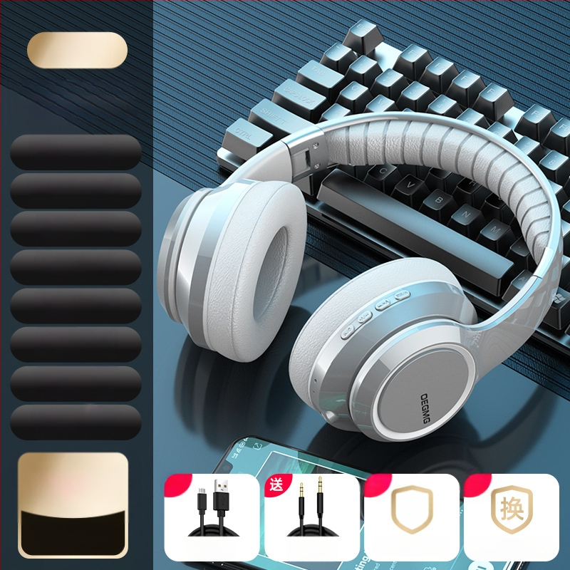 Cască Bluetooth cu model privat, over-ear, fără fir, slot pentru card, anulare zgomot, pentru gaming/esports, universală pentru telefon și laptop