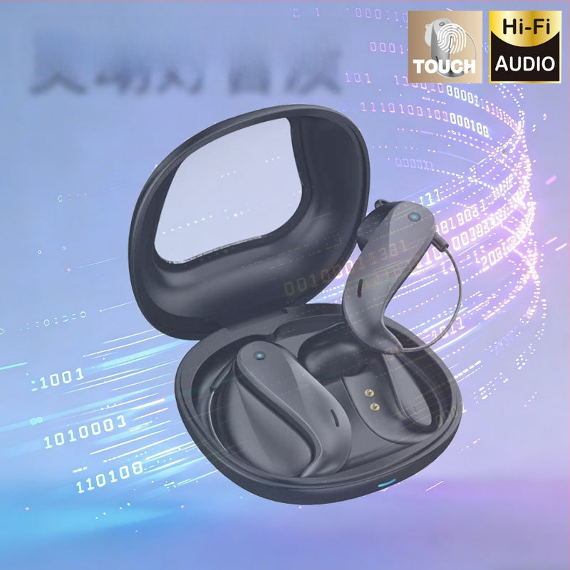 Căști Bluetooth TWS fără fir, cu anulare zgomot, design sport cu clips pentru urechi, pentru gaming