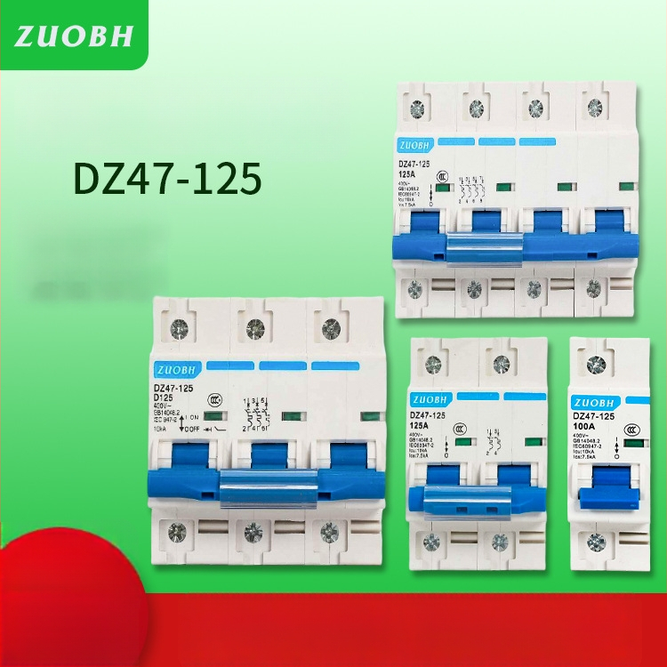 DZ47-125 întrerupător de circuit mini pentru uz casnic, 1P 2P 3P 4P, 80A 100A 125A