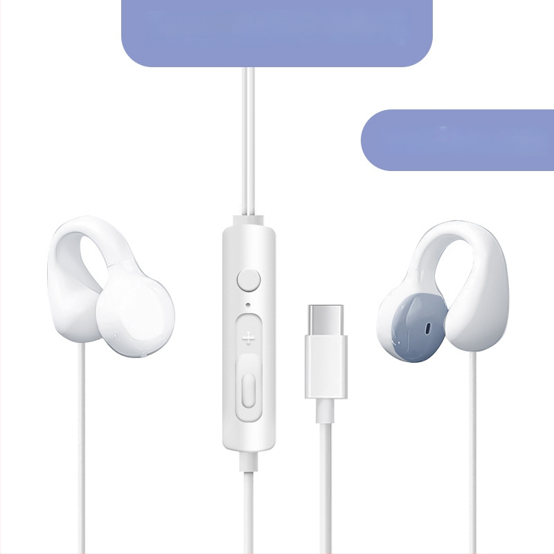 Căști cu fir clip-on, USB-C / 3,5 mm, sunet de înaltă calitate, durabile, design non-in-ear, universale pentru telefoane și calculatoare, cablu prelungit
