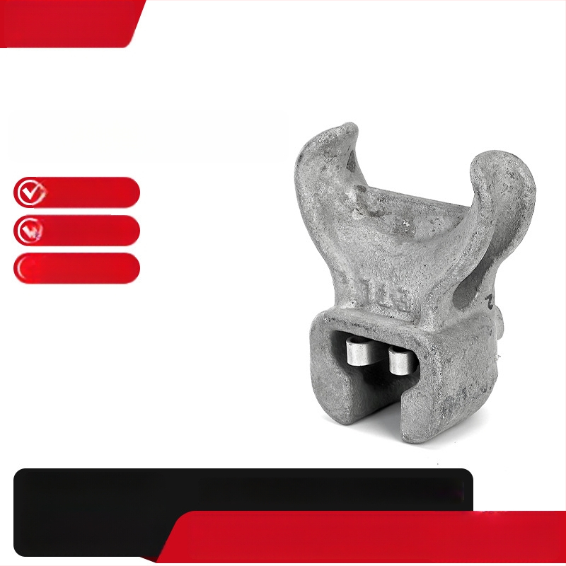 Clemă metalică pentru cablu în formă de corn cu conexiune cap de bol pentru cabluri de înaltă tensiune, accesorii galvanizate la cald, simplu și dublu