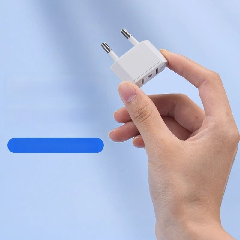 Adaptor priză UE către SUA, 4.0 mm, de la două contacte rotunde la două contacte plate