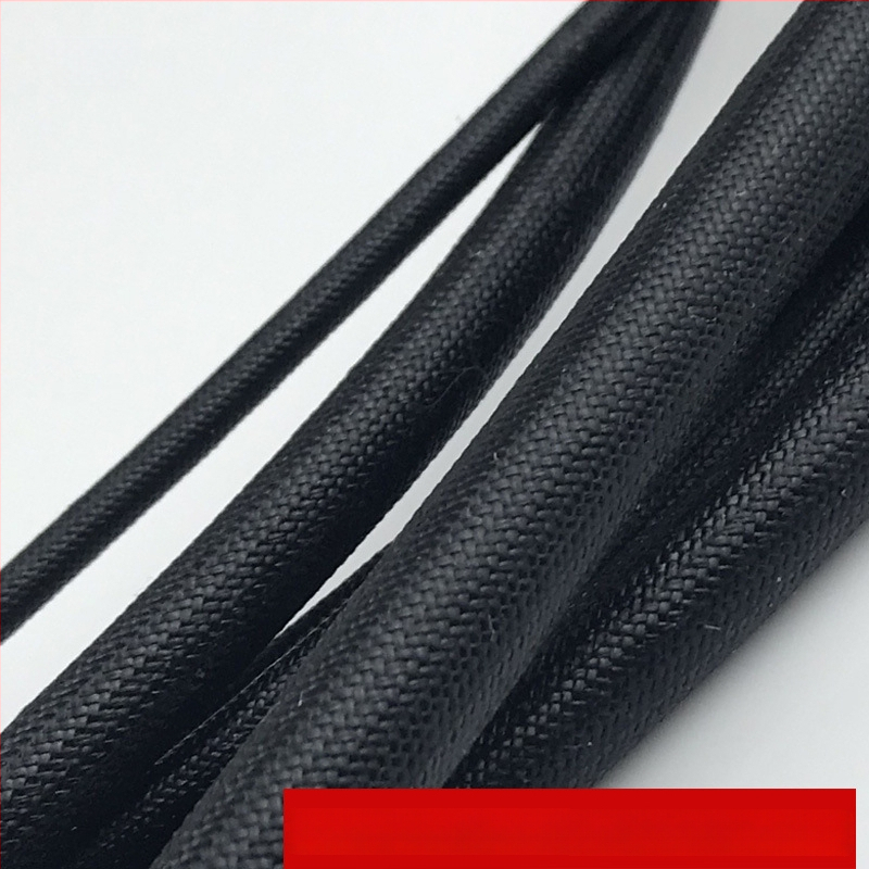 Tub din silicon cu fibră de sticlă negru, 12 mm, rezistent la foc, autoextinguibil, izolație pentru temperaturi înalte