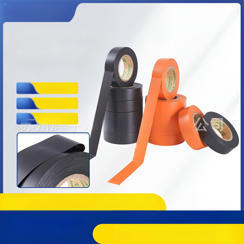 Bandă PVC pentru electricieni, rezistență la 125°C, grosime sporită, rezistentă la uzură, aderență înaltă, fără urme, negru și portocaliu, pentru cabluri