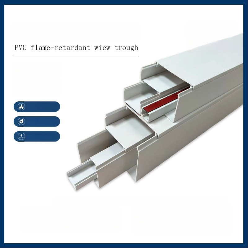 Canal PVC pătrat pentru cabluri, autoadeziv, montaj pe pereți, 16x16–75x75 mm