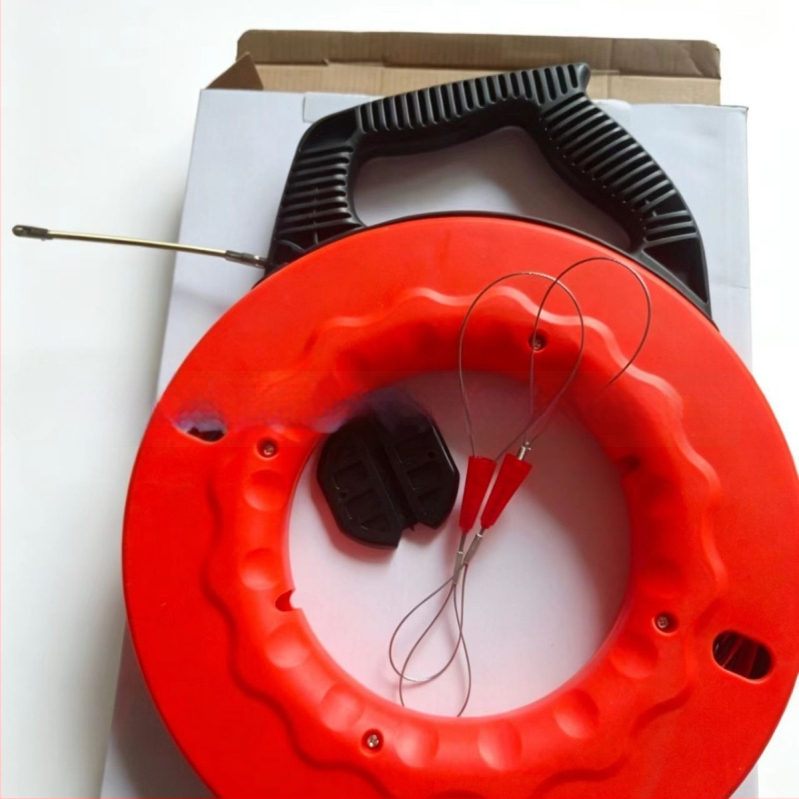Instrument de tras cabluri pentru electrician, cablu roșu-negru 5×30 m, pentru trecerea prin perete
