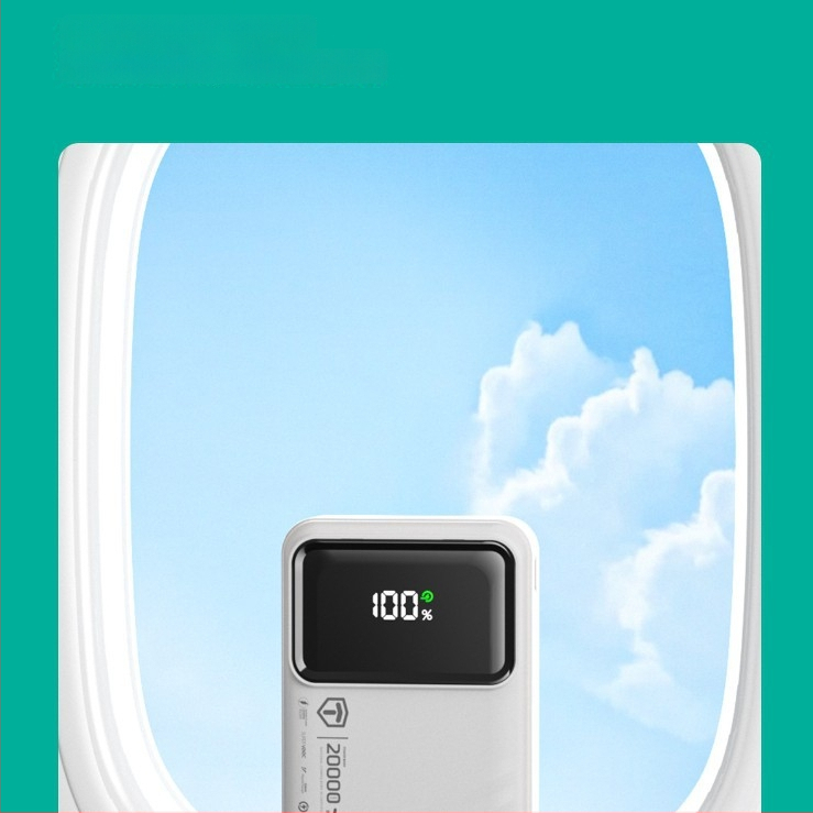 Power bank de 20.000 mAh, compact, cu cablu încorporat, pentru Vivo, încărcare rapidă