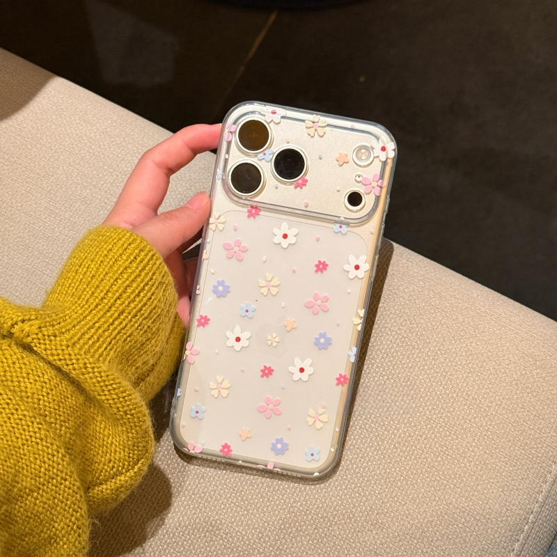 Husă de telefon în stil INS, floral colorat de primăvară, transparentă pentru iPhone 17 Pro Max