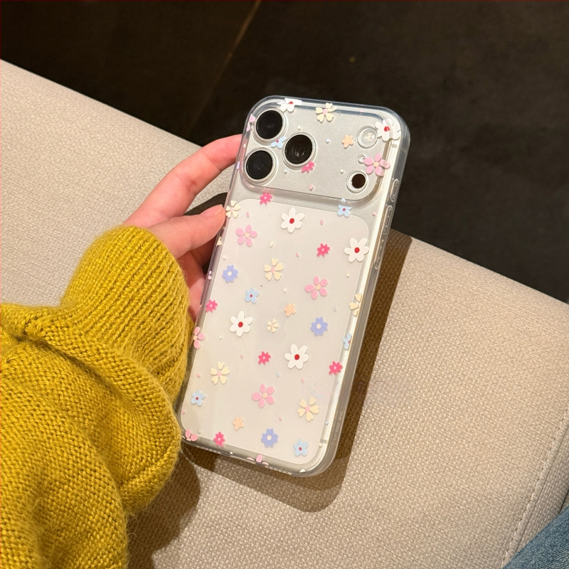Husă de telefon în stil INS, floral colorat de primăvară, transparentă pentru iPhone 17 Pro Max