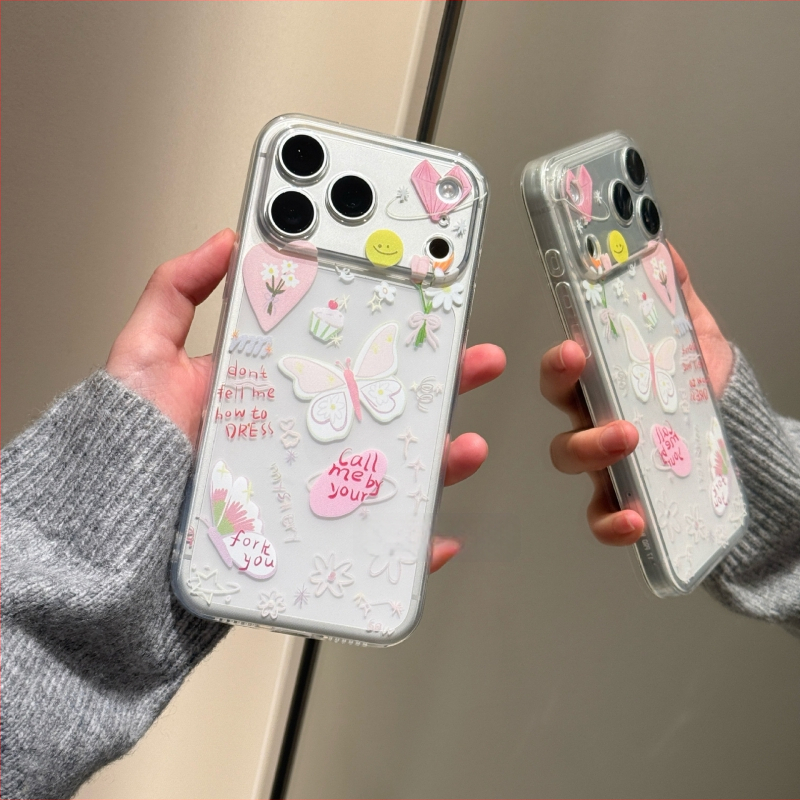 Funda de telefon cu fluture, în stil Insta, inspirată de Bubble Post Office, primăvară, pentru iPhone 17 Pro Max și iPhone 16 Pro – transparentă