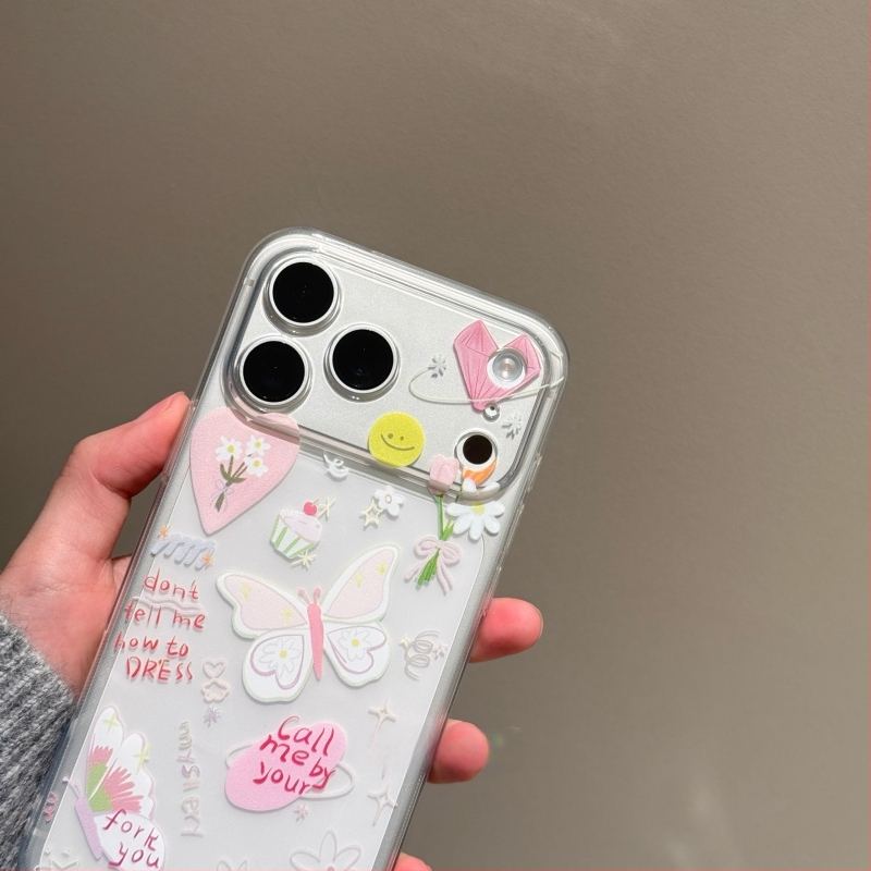 Funda de telefon cu fluture, în stil Insta, inspirată de Bubble Post Office, primăvară, pentru iPhone 17 Pro Max și iPhone 16 Pro – transparentă