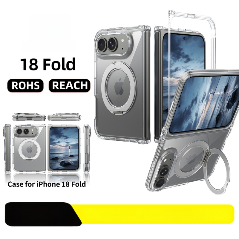 Carcasă transparentă magnetică pliabilă pentru iPhone 18 Fold, 2 în 1