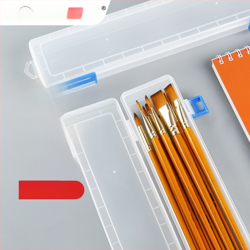 Cutie transparentă din plastic pentru pensule și creioane, potrivită pentru acuarelă, guașă și pictură în ulei