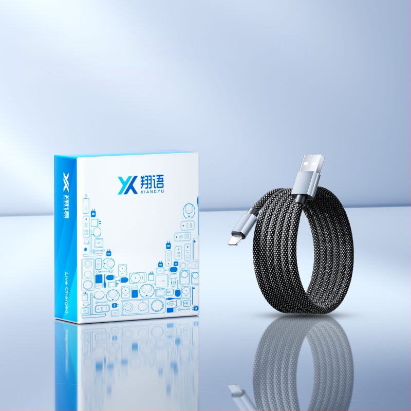 Cablu de date magnetic împletit, 66W încărcare rapidă, cu spațiu de stocare, pentru telefoane și tablete