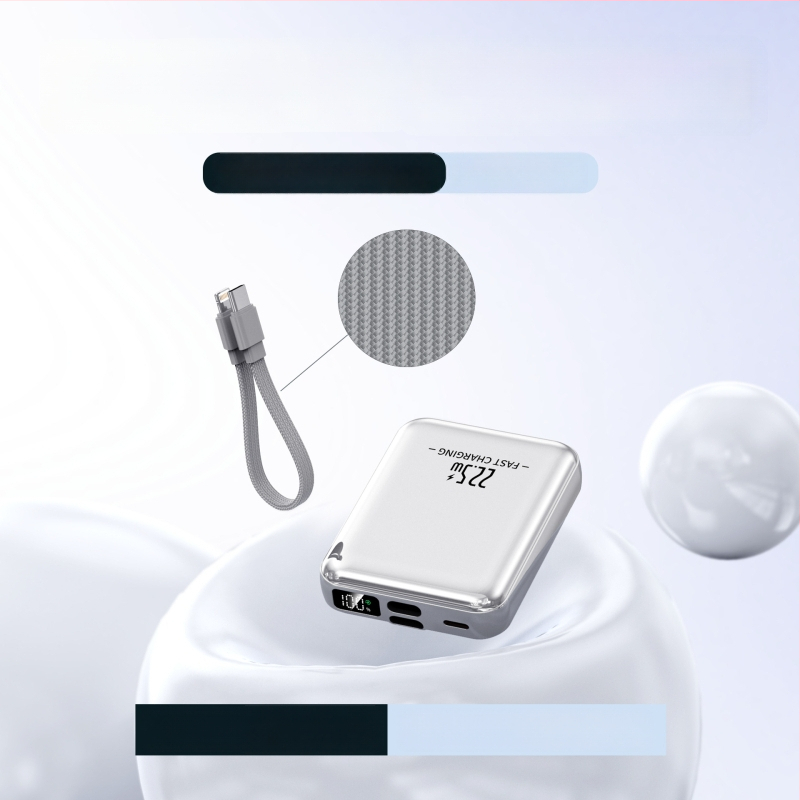 Power Bank nou 22,5W încărcare rapidă 10000mAh, capacitate mare, cu cablu încorporat
