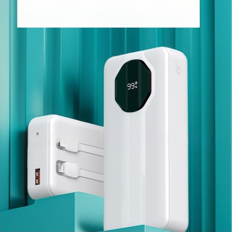 Power Bank certificat 3C, 20000mAh, încărcare rapidă, cablu dublu încorporat