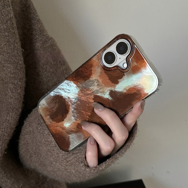 Husă pentru iPhone 16 Pro Max, gradient cafeniu retro, stil coreean inspirat, minimalist și transparent
