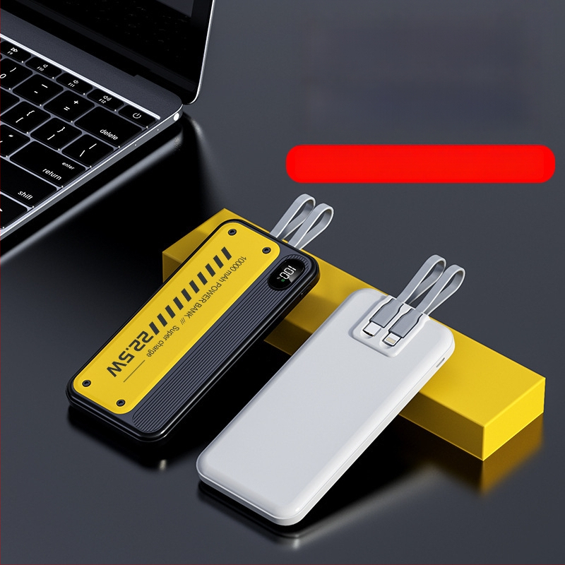 Baterie externă 20000 mAh cu încărcare rapidă bidirecțională de 22,5 W, ultra-subțire, cablu încorporat și afișaj digital