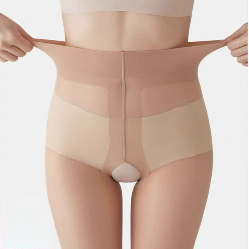 Dresuri transparente cu deschidere T la crotch, ultra-subțiri, atingere mătăsoasă, anti-rupturi, mărime mare, dres sexy pentru femei