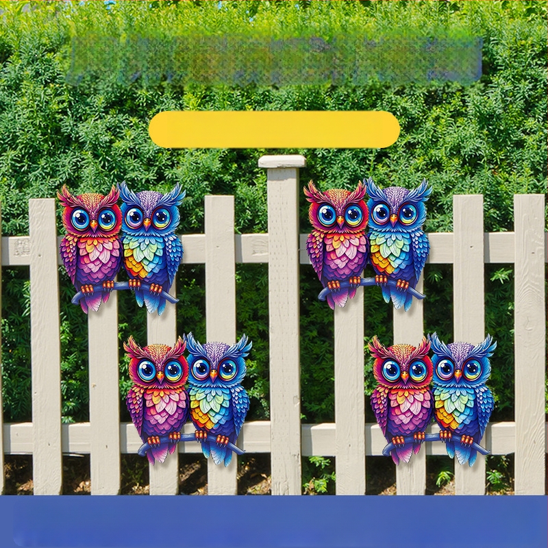 Decor pentru gard cu bufniță, stil american country, pentru exterior, artă metalică