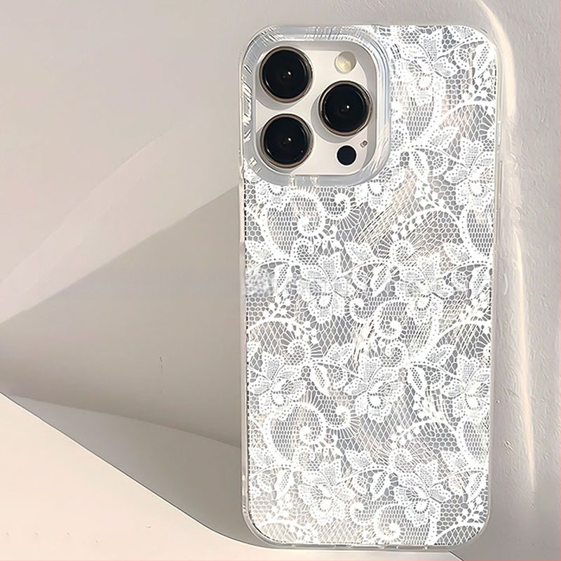Husa Apple Lace Pro Max pentru iPhone 17 Pro Max, design cu fir de pene pentru iPhone 16 Pro, carcasă rigidă pentru 14 Pro, sexy 13/12