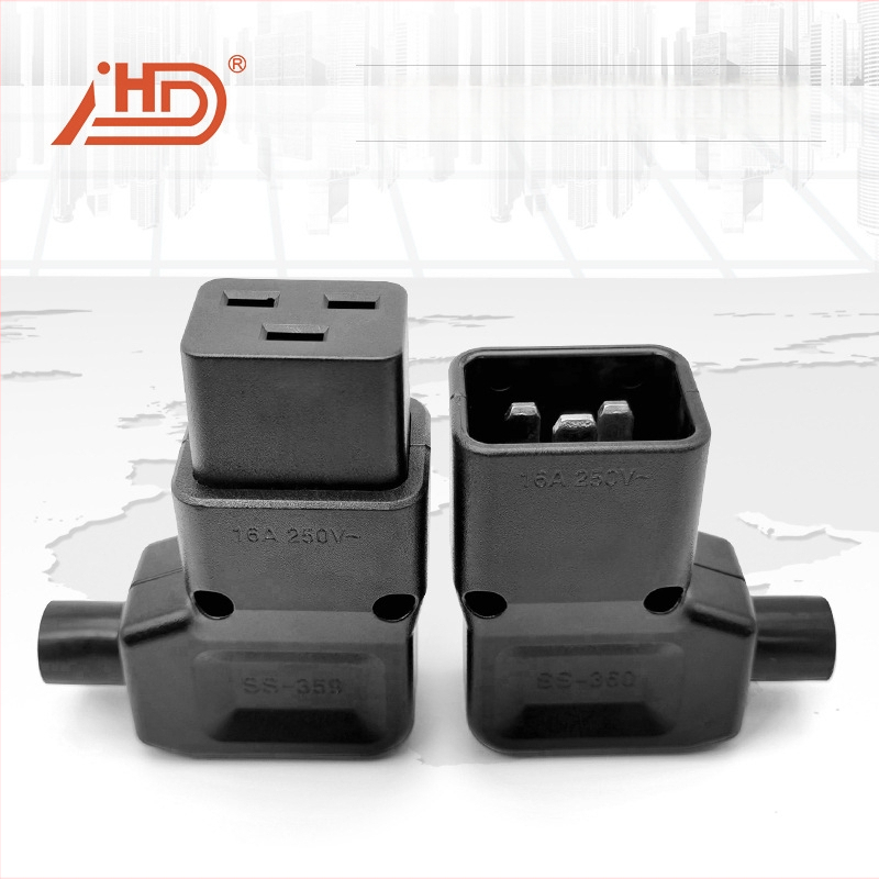 Conector IEC C19/C20 în unghi, priză pentru PDU în camera serverelor