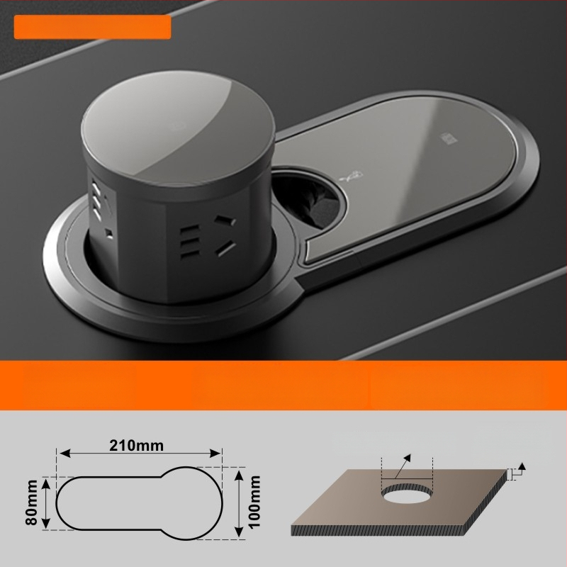 Priză de birou reglabilă, încastrată, cu design insulă ascuns, priză inteligentă
