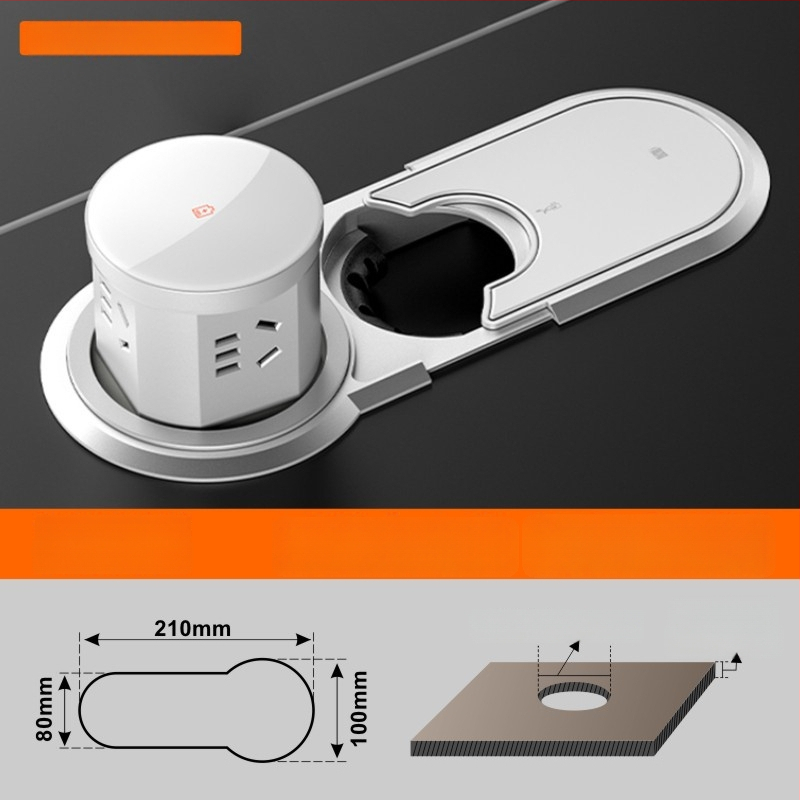 Priză de birou reglabilă, încastrată, cu design insulă ascuns, priză inteligentă