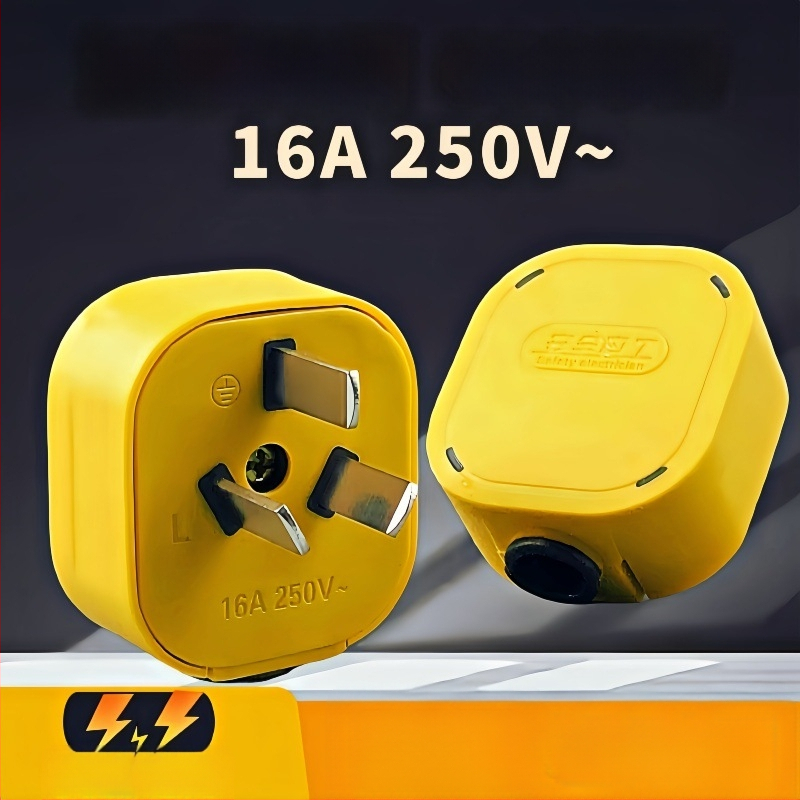 Conector GB standard cu 3 pini, 3 faze, 6000W, izolație din cauciuc, cupru pur, 10A