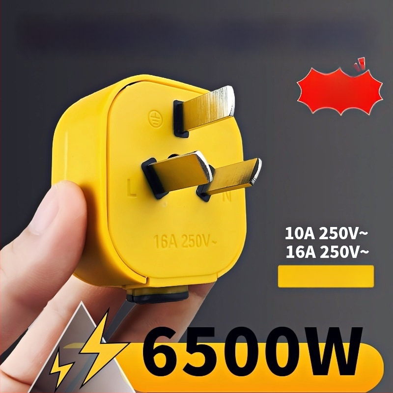 Conector GB standard cu 3 pini, 3 faze, 6000W, izolație din cauciuc, cupru pur, 10A