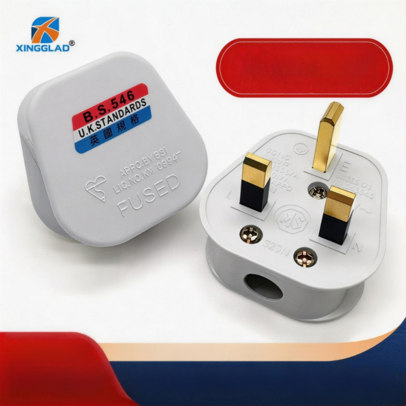 Plug britanic standard 13A, cupru pur, versiune UK, 3 pini, cu siguranță