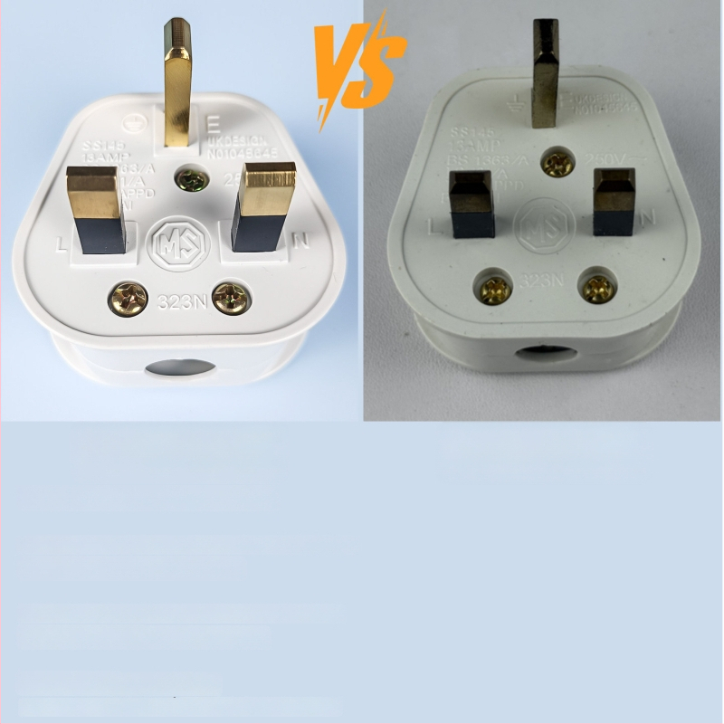 Plug britanic standard 13A, cupru pur, versiune UK, 3 pini, cu siguranță