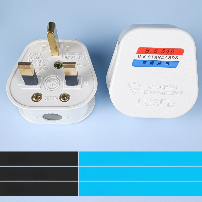 Plug britanic standard 13A, cupru pur, versiune UK, 3 pini, cu siguranță