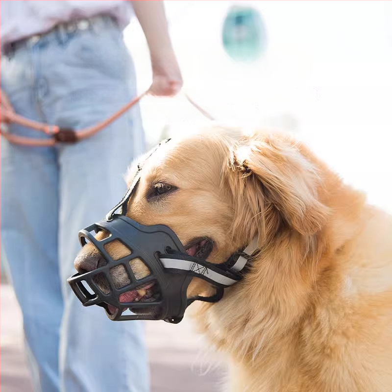 Botieră de cauciuc pentru câini, pentru rase medii și mari – anti-mușcare, anti-lătratul și prevenire a mâncării, botieră pentru Golden Retriever