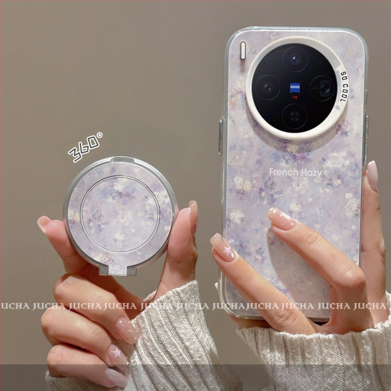 Husă pentru Vivo X300/X200 Pro cu design proaspăt minimalist și flori gradient în stil pictură în ulei