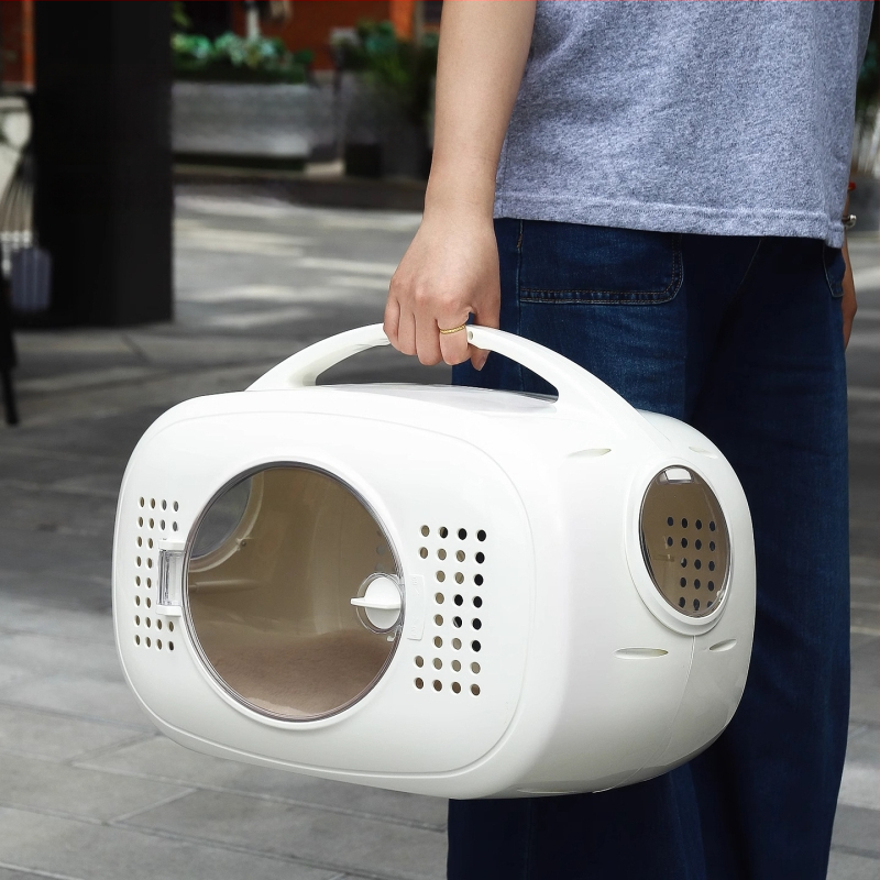 Carrier portabil pentru pisici, cu design spațial respirabil, pentru pisici și cățeluși până la 7 kg