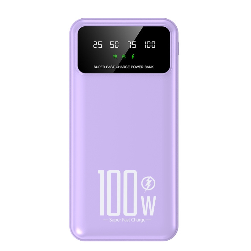 KC Power bank cu cablu încorporat, 20.000 mAh, încărcare rapidă 100W PD, capacitate mare, portabil, personalizabil