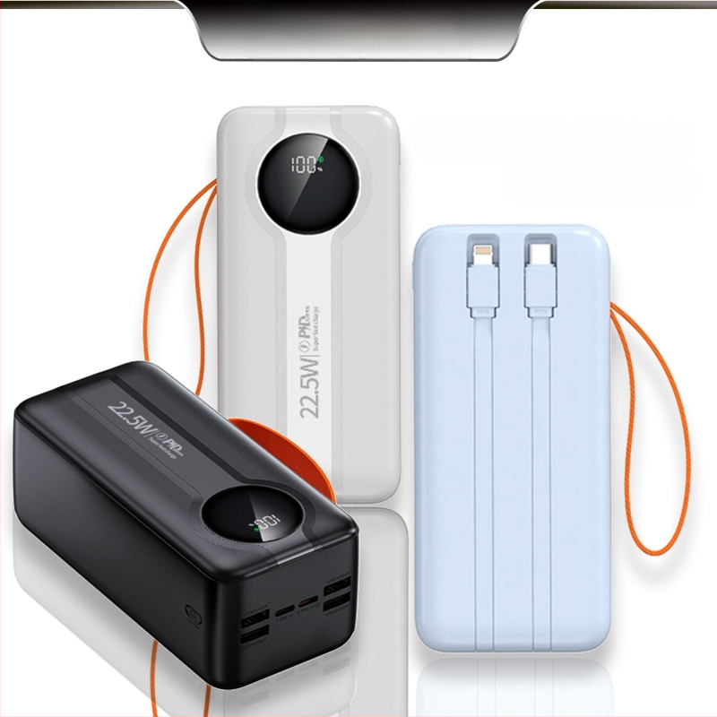 Baterie externă pentru aer liber, 50.000 mAh, afișaj digital, cablu încorporat și ieșire USB, încărcare rapidă