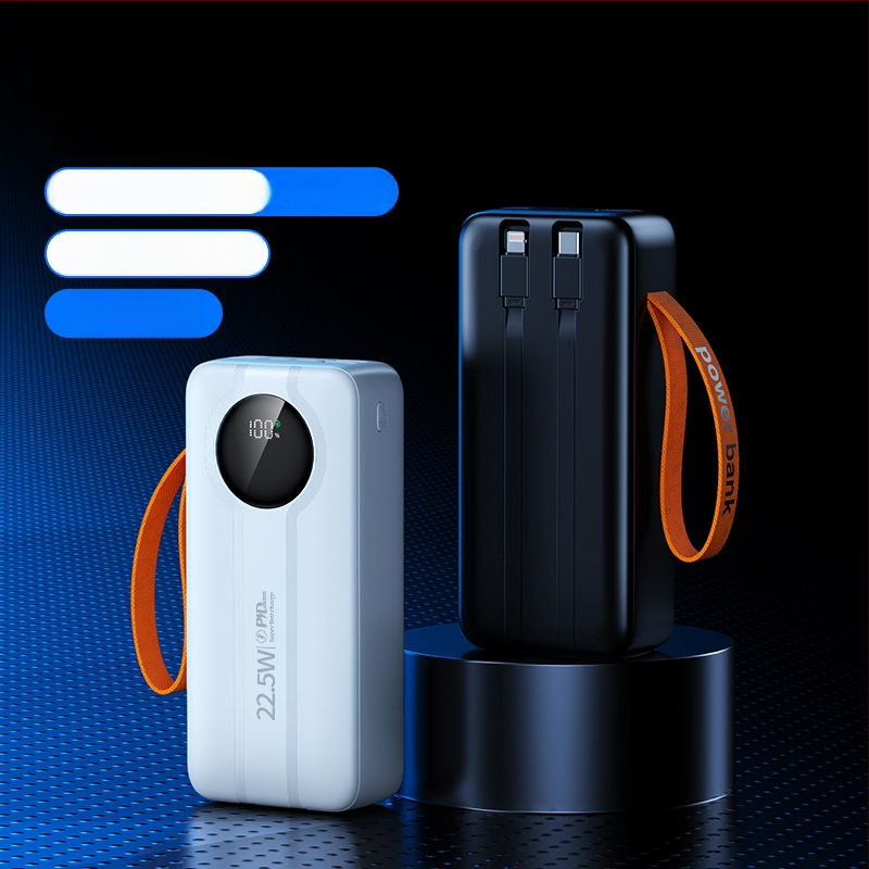 Baterie externă pentru aer liber, 50.000 mAh, afișaj digital, cablu încorporat și ieșire USB, încărcare rapidă
