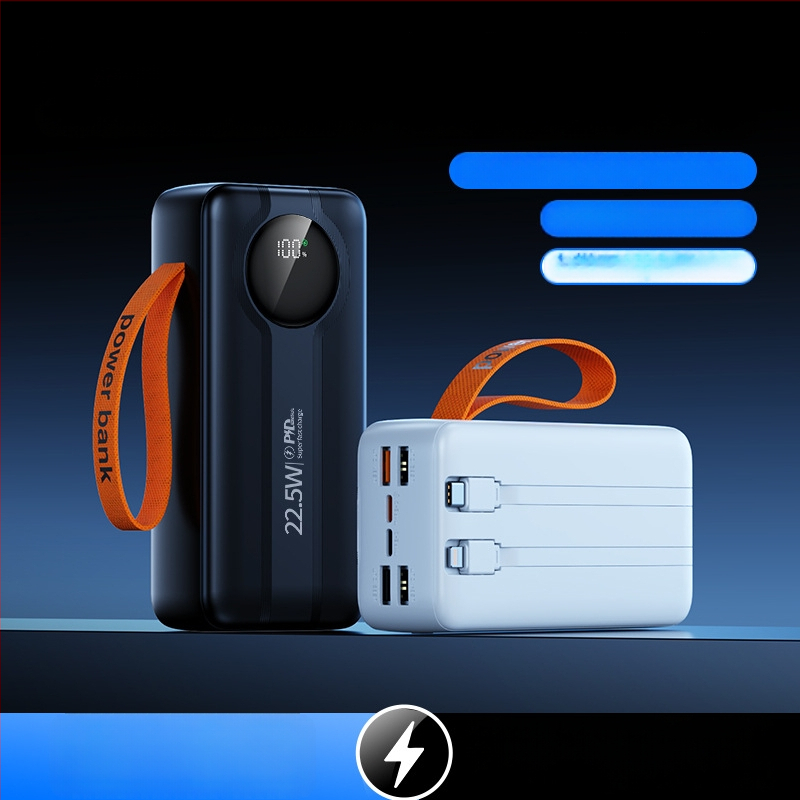 Baterie externă pentru aer liber, 50.000 mAh, afișaj digital, cablu încorporat și ieșire USB, încărcare rapidă