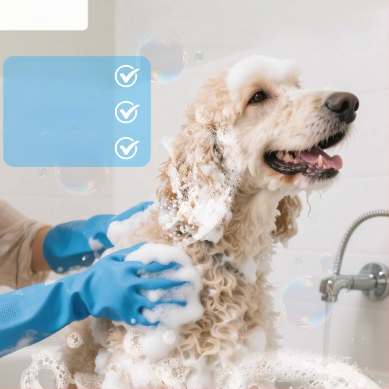 Mănușă de baie din silicon pentru animale de companie și perie de masaj pentru câini și pisici